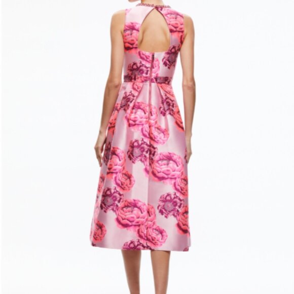 Alice+Olivia CHERRA EMBELLISHED NECK MIDI DRESS Size 8 NWT. - Picture 2 of 6